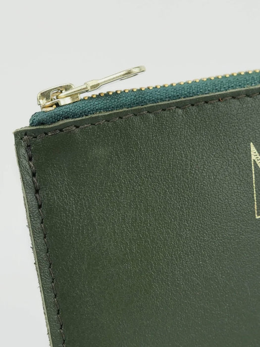Village Leathers Zip Purse in Green