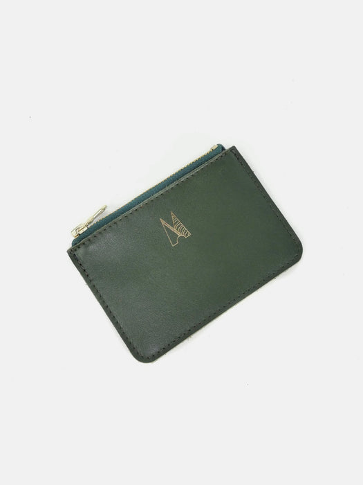 Village Leathers Zip Purse in Green