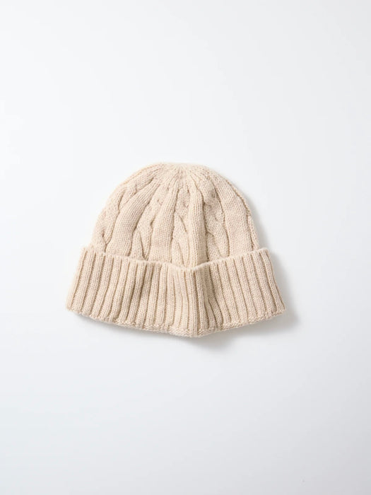 Rototo Merino Cable Watchcap in Ecru