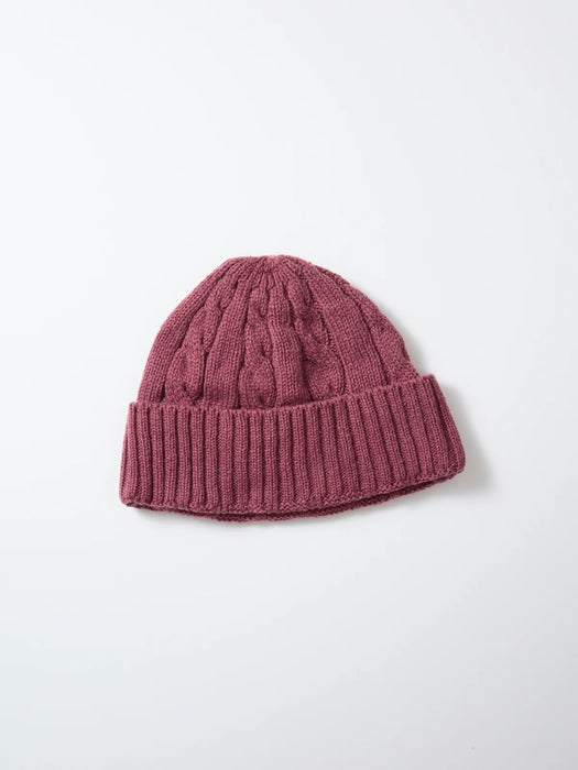 Rototo Merino Cable Watchcap in Plum
