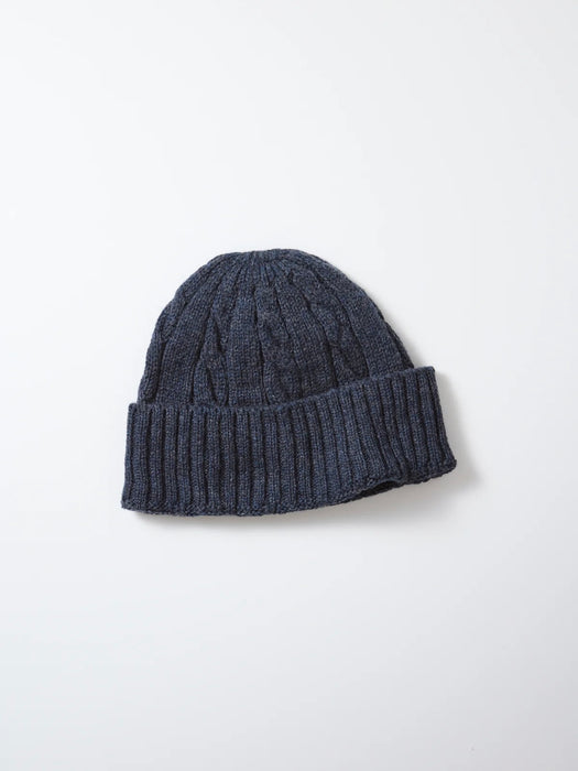 Rototo Merino Cable Watchcap in Navy