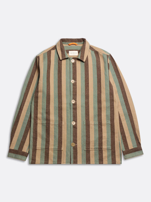 Far Afield Bisset Jacket in Green Sand Stripe