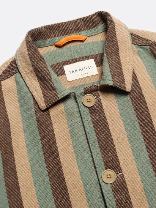 Far Afield Bisset Jacket in Green Sand Stripe