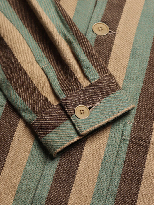 Far Afield Bisset Jacket in Green Sand Stripe