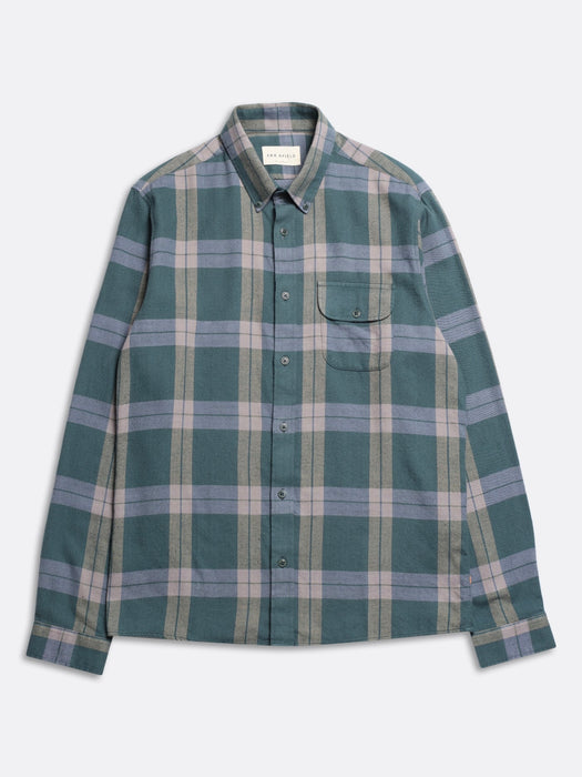 Far Afield Larry Shirt in Forest Green Check