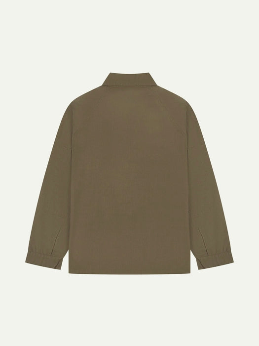 Uskees Raglan Overshirt in Dark Taupe Herringbone