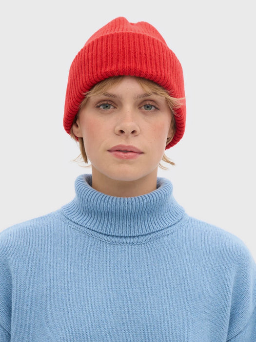 Colorful Standard Merino Wool Hat in Red Tangerine