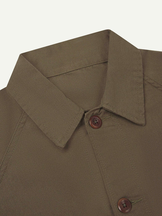 Uskees Raglan Overshirt in Dark Taupe Herringbone