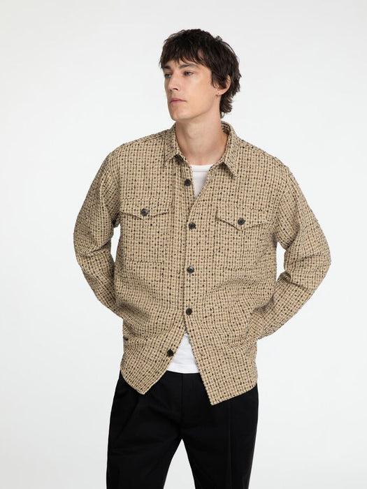 Selected Homme Mason Boucle Overshirt in Sand Checks