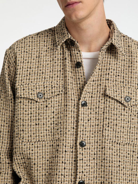 Selected Homme Mason Boucle Overshirt in Sand Checks