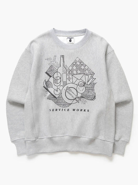 Service Works Frequent Flyer Crew Sweat in Heather Grey