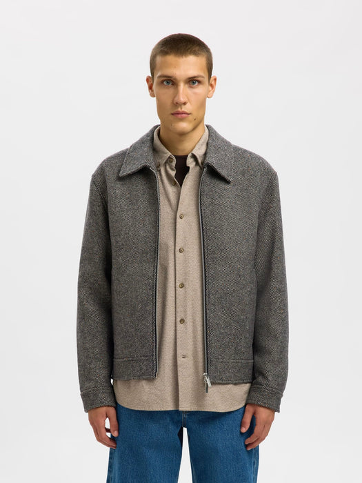 Selected Homme Philip Jacket in Black Donegal