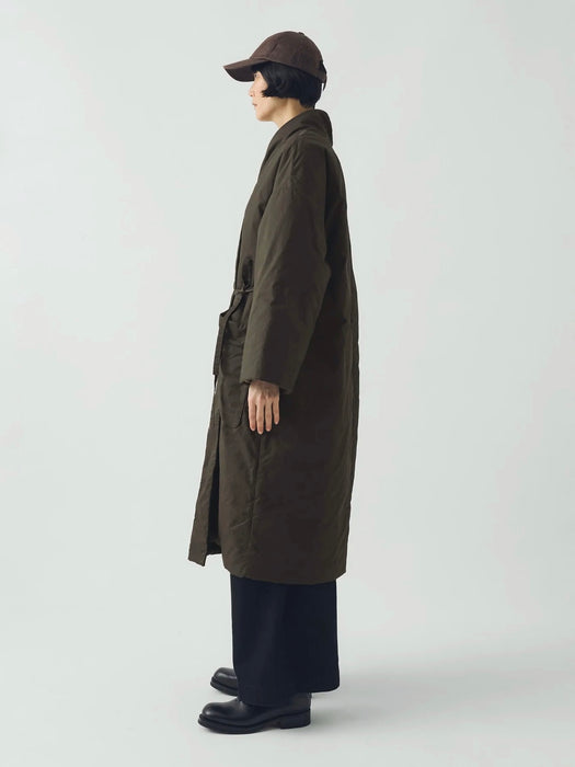 Toast Padded Wrap Coat in Iron Green
