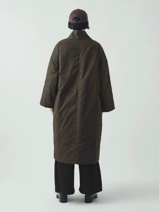 Toast Padded Wrap Coat in Iron Green