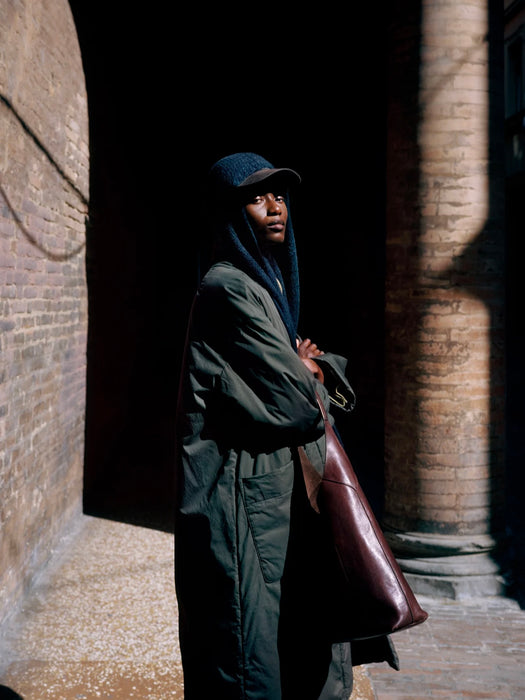 Toast Padded Wrap Coat in Iron Green