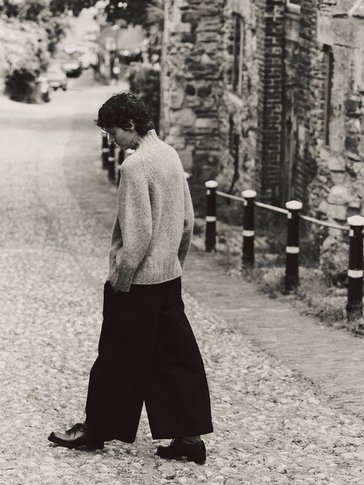 Toast Denim Pleat Trousers in Carbon Black