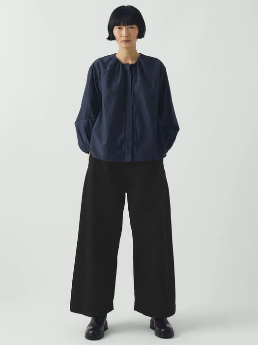 Toast Denim Pleat Trousers in Carbon Black