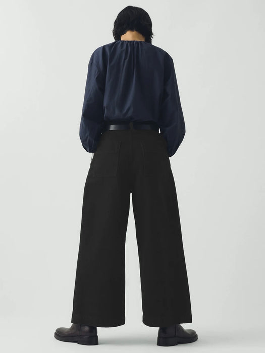 Toast Denim Pleat Trousers in Carbon Black