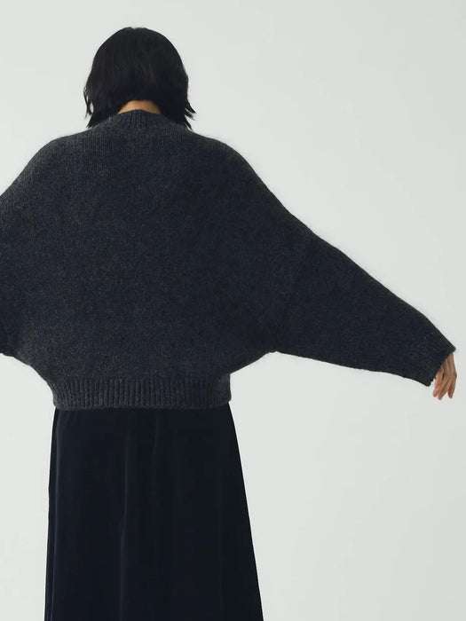 Toast Mohair Round Cardigan in Charcoal