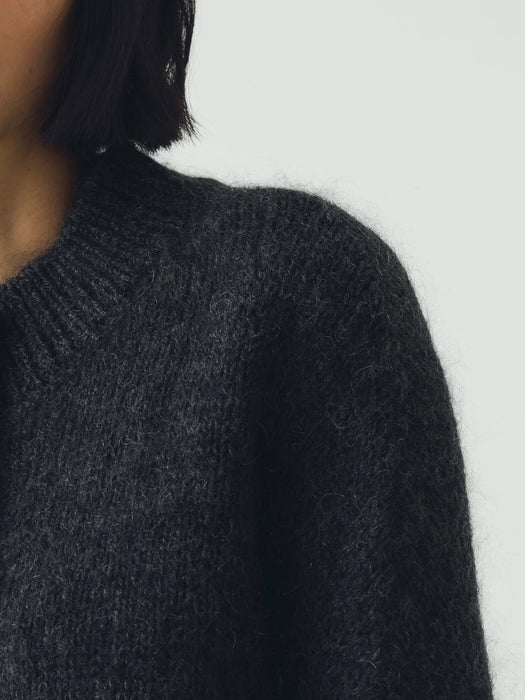 Toast Mohair Round Cardigan in Charcoal
