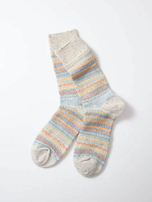 Rototo Women's Nordic Pattern Socks in Light Grey