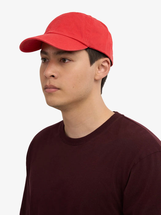 Colorful Standard Cotton Cap in Red Tangerine