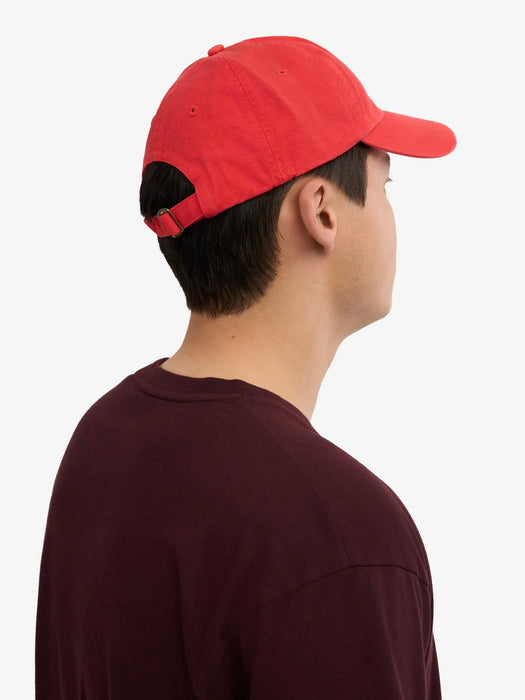 Colorful Standard Cotton Cap in Red Tangerine