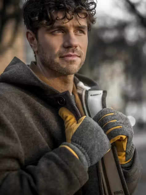 Hestra Men's Noah Glove in Charcoal/Tan