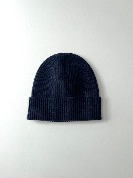 Array Single Rib Beanie in Indigo Melange