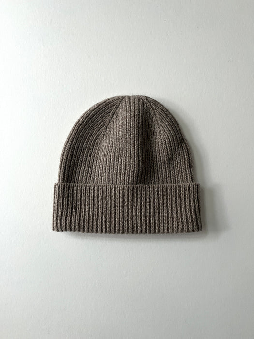 Array Single Rib Beanie in Mushroom