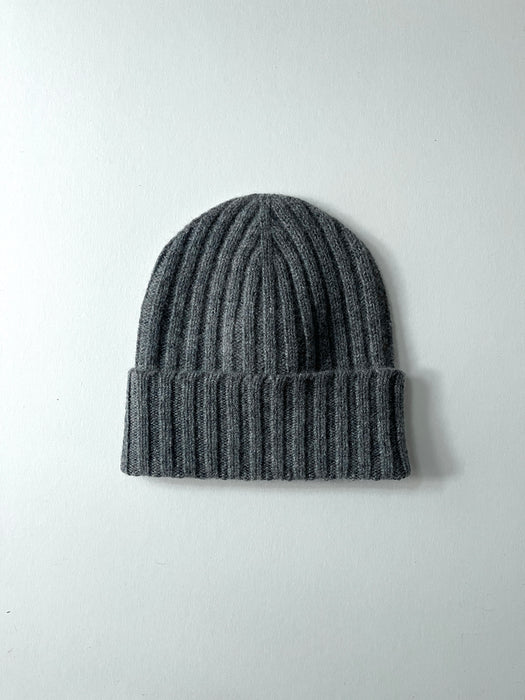 Array Double Rib Beanie in Grey Mix