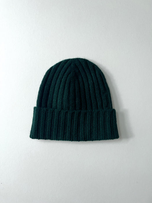 Array Double Rib Beanie in Tartan Green