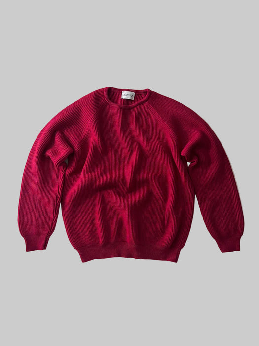 Array Mens Chunky Crew Knit in Berry Marl