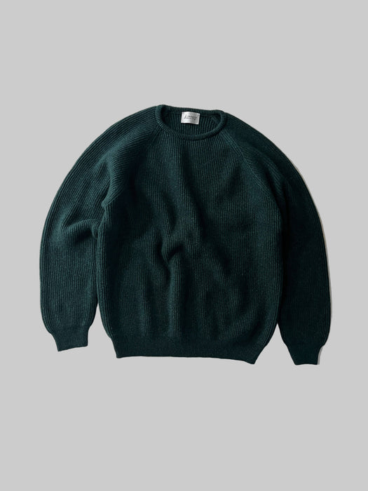 Array Mens Chunky Crew Knit in Green/Grey