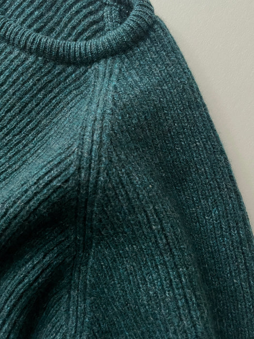 Array Mens Chunky Crew Knit in Green/Grey