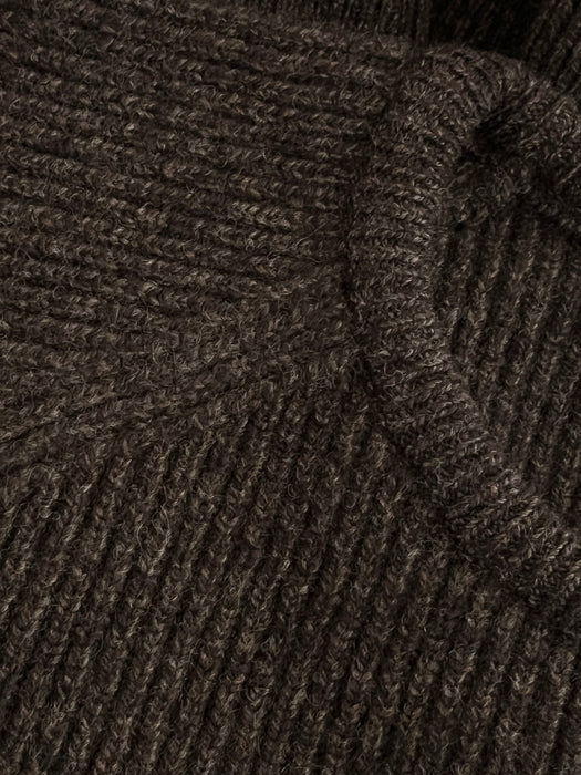 Array Mens Chunky Crew Knit in Brown Marl
