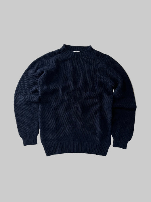 Array Mens Melford Moss-stitch Crew Jumper in Cosmos