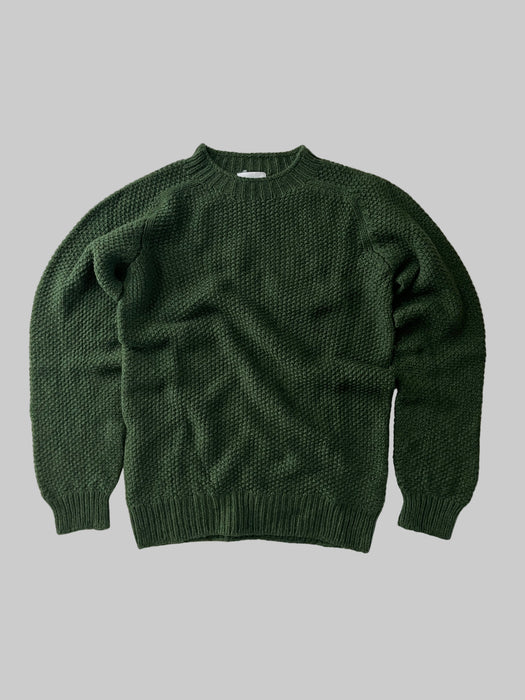 Array Mens Melford Moss-stitch Crew Jumper in Serpentine