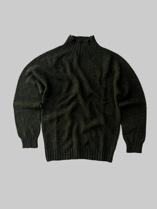 Array Mens Stour Mock Neck Knit in Harris Neps