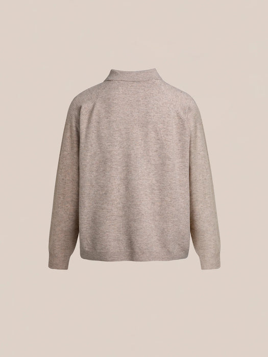 Found Hay Collared Henley in Light Brown