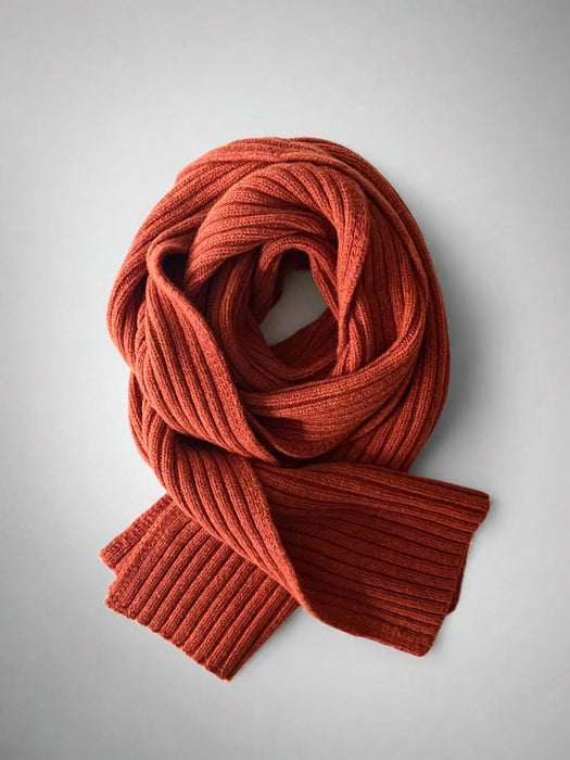 Array Ribbed Scarf in Ember