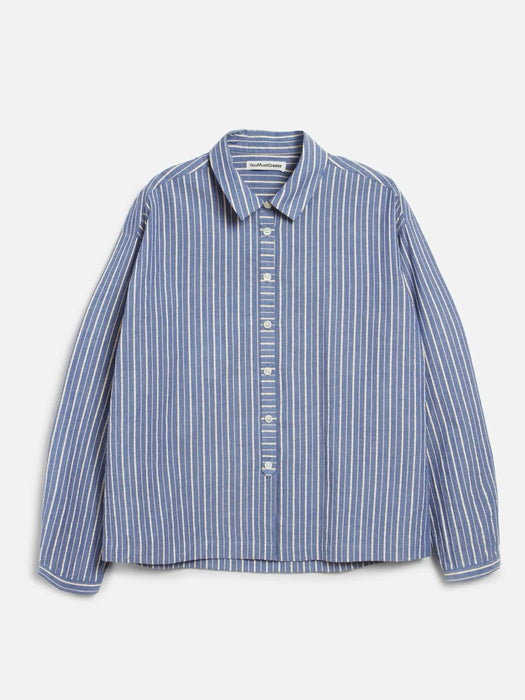 YMC Women Marianne Shirt in Navy/Natural Stripe
