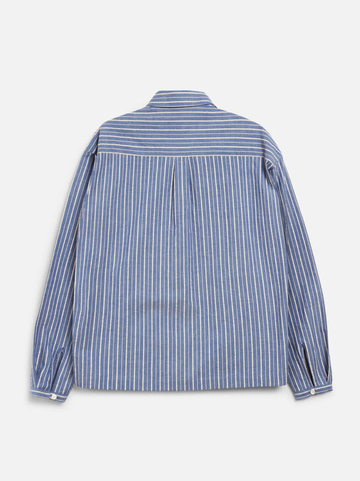 YMC Women Marianne Shirt in Navy/Natural Stripe