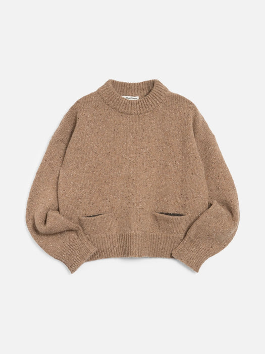 YMC Women Bonnie Donegal Knit in Taupe/Brown