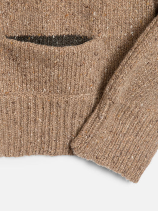 YMC Women Bonnie Donegal Knit in Taupe/Brown