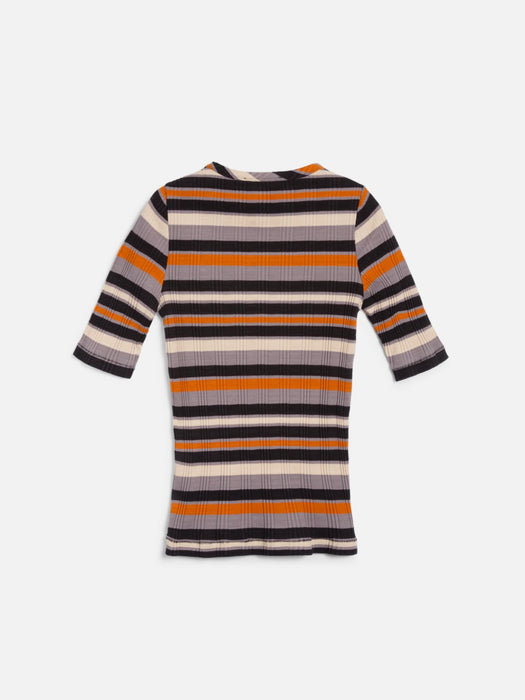 YMC Women Charlotte SS Top in Multi Stripe