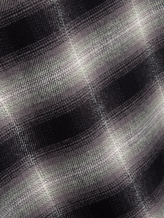 YMC PJ Shirt in Shadow Check Flannel in Black/Olive