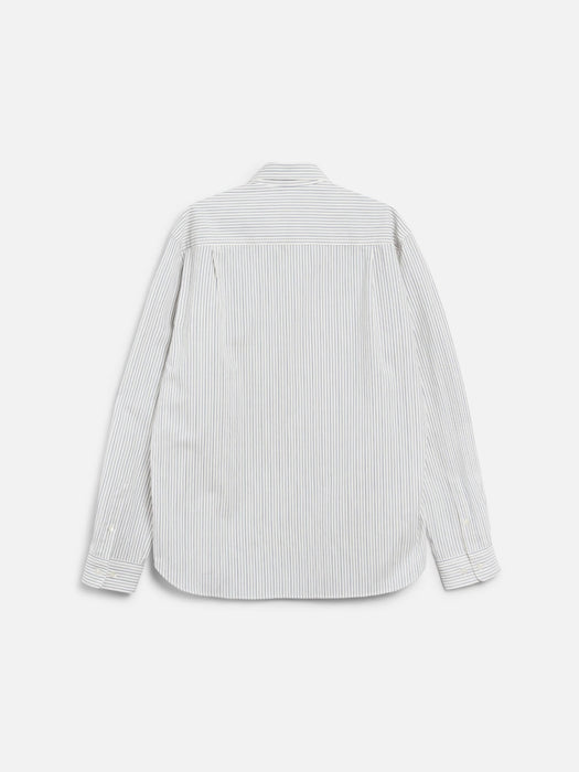 YMC Curtis Shirt in Natural / Navy Stripe