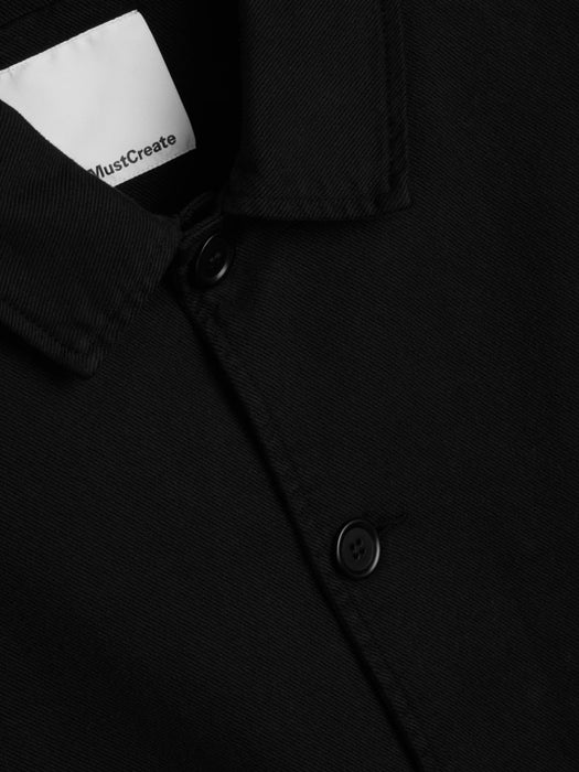 YMC Men Groundhog Jacket in Black Cotton Twill