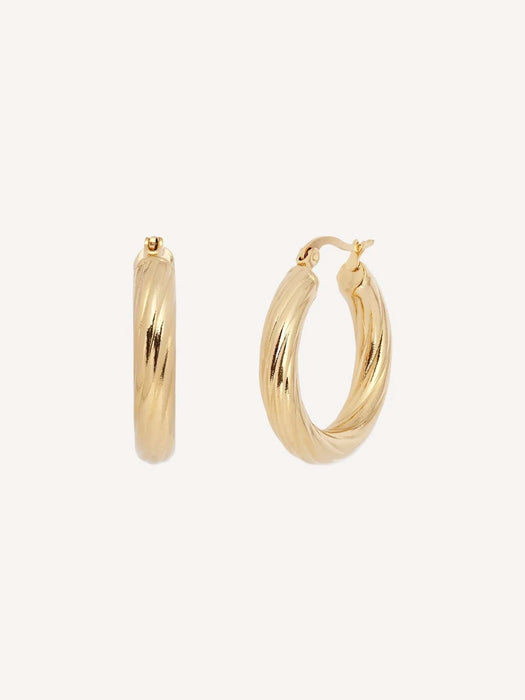 And Danu Shearwater Large Hoops in Gold